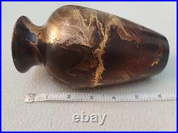 Pair Of Tony Laverick Vases With Black, Gold & Copper Tones And Patterns Pair Of Tony Laverick Vases With Black, Gold & Copper Tones And Patterns