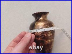 Pair Of Tony Laverick Vases With Black, Gold & Copper Tones And Patterns Pair Of Tony Laverick Vases With Black, Gold & Copper Tones And Patterns