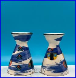 Pair of Ann McNulty Enniskillen Irish Studio Pottery Vase Signed