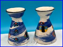 Pair of Ann McNulty Enniskillen Irish Studio Pottery Vase Signed