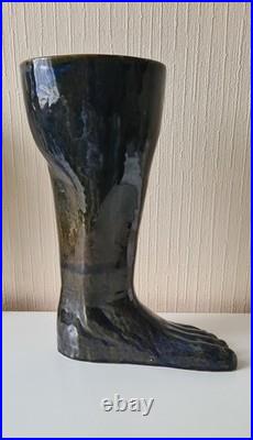 Pair of Signed Studio Pottery Hand & Foot Vases Sculptural Ceramic 35cm