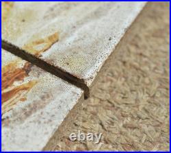 Pair of vintage studio pottery tiles with fossil fish decoration 6 Hensman