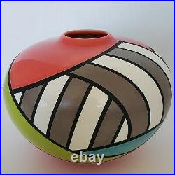 Pamela Summers of Cliff House Studio Art Pottery Vase SIGNED Multi colored Art