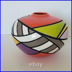 Pamela Summers of Cliff House Studio Art Pottery Vase SIGNED Multi colored Art