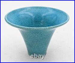 Pat Armstrong Raku Blue Glaze Studio Pottery Small Vase 20th Century