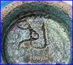 Pat Armstrong Raku Blue Glaze Studio Pottery Small Vase 20th Century