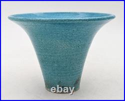 Pat Armstrong Raku Blue Glaze Studio Pottery Small Vase 20th Century
