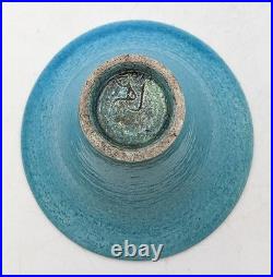 Pat Armstrong Raku Blue Glaze Studio Pottery Small Vase 20th Century