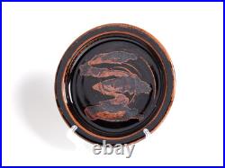 Paul Green Abbey Studio Pottery Tenmoku Plate 1980s Zen Calligraphy Signed