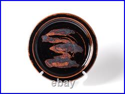 Paul Green Abbey Studio Pottery Tenmoku Plate 1980s Zen Calligraphy Signed