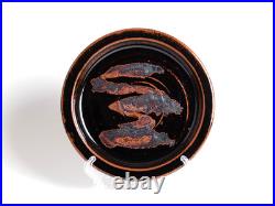 Paul Green Abbey Studio Pottery Tenmoku Plate 1980s Zen Calligraphy Signed