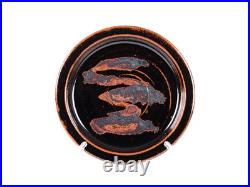 Paul Green Abbey Studio Pottery Tenmoku Plate 1980s Zen Calligraphy Signed