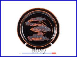 Paul Green Abbey Studio Pottery Tenmoku Plate 1980s Zen Calligraphy Signed