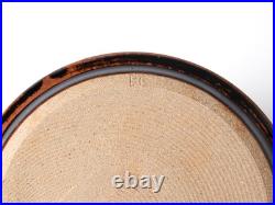 Paul Green Abbey Studio Pottery Tenmoku Plate 1980s Zen Calligraphy Signed