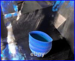 Paul Spence Studio Ceramic Art Pottery. Blue. Abstract. Marked