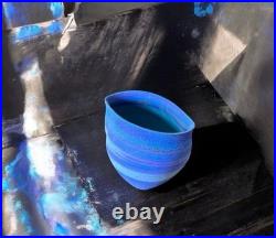 Paul Spence Studio Ceramic Art Pottery. Blue. Abstract. Marked