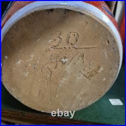 Pesimone 1973 Italian Studio Pottery Vase 19 Abstract Fish Design Signed