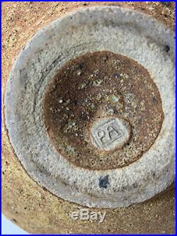 Peter Andersson Australian Pottery rough finish pot signed studio ovoid vase
