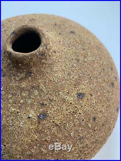 Peter Andersson Australian Pottery rough finish pot signed studio ovoid vase