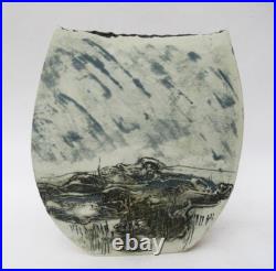 Peter Clough, large studio pottery handbuilt porcelain vessel, High Moor, c2000 Peter Clough, large studio pottery handbuilt porcelain vessel, High Moor, c2000