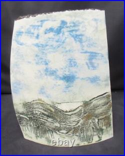 Peter Clough studio pottery porcelain blade vase, Grey Moor, c2000