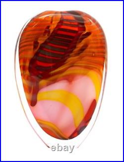 Peter Layton Paradiso pattern studio glass stoneform vase, signed