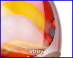 Peter Layton Paradiso pattern studio glass stoneform vase, signed