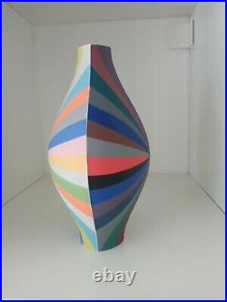 Peter Pincus Coloured Porcelain Vase Unique Piece, Signed