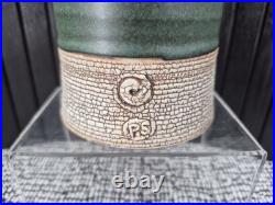 Peter Shearer Studio Pottery Vase NZ Tidal Series Green Celadon & Crackle