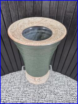 Peter Shearer Studio Pottery Vase NZ Tidal Series Green Celadon & Crackle