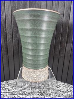 Peter Shearer Studio Pottery Vase NZ Tidal Series Green Celadon & Crackle