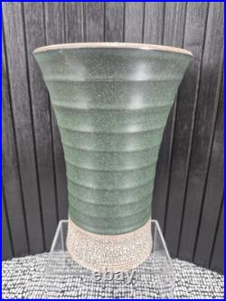 Peter Shearer Studio Pottery Vase NZ Tidal Series Green Celadon & Crackle