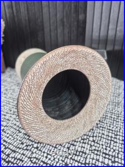 Peter Shearer Studio Pottery Vase NZ Tidal Series Green Celadon & Crackle