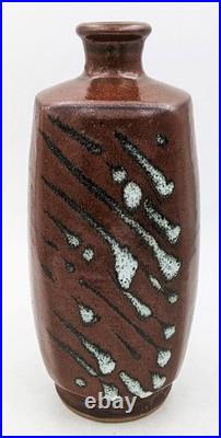 Peter Swanson Studio Pottery Square Stoneware Bottle Vase 20th Century Peter Swanson Studio Pottery Square Stoneware Bottle Vase 20th Century