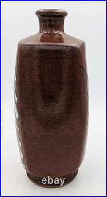 Peter Swanson Studio Pottery Square Stoneware Bottle Vase 20th Century