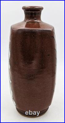 Peter Swanson Studio Pottery Square Stoneware Bottle Vase 20th Century