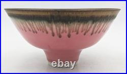 Peter Wills Small Studio Pottery Pink & Bronze Porcelain Bowl