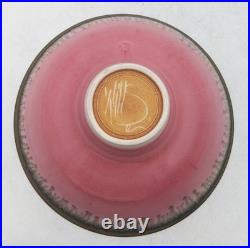 Peter Wills Small Studio Pottery Pink & Bronze Porcelain Bowl