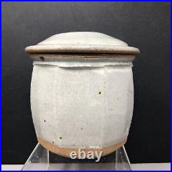 Phil Rogers (1951-2020) small Stoneware Lidded Faceted Vase 11 cm Tall #1062