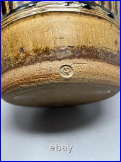 Phil Rogers Large Stoneware Lidded Vase Incised Fluting Ash Glaze 34cm #2401