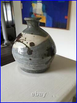 Phil Rogers Sake Bottle Stamped Vase Studio Pottery