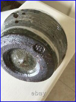Phil Rogers Sake Bottle Stamped Vase Studio Pottery