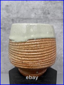 Phil Rogers Stoneware Yunomi Salt glaze & Feldspar & Impressed Decoration #2467 Phil Rogers Stoneware Yunomi Salt glaze & Feldspar & Impressed Decoration #2467