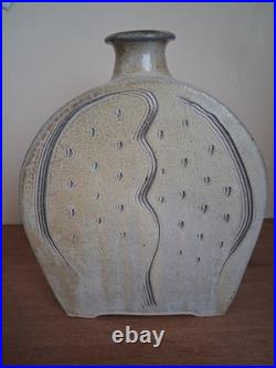Phil Rogers Studio Pottery Ash Salt Glazed Stoneware Slab Built Vase