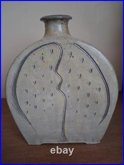 Phil Rogers Studio Pottery Ash Salt Glazed Stoneware Slab Built Vase