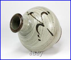 Phil Rogers Studio Pottery Ash and Hakame Glaze Vase Tenmoku Brush Decoration Phil Rogers Studio Pottery Ash and Hakame Glaze Vase Tenmoku Brush Decoration