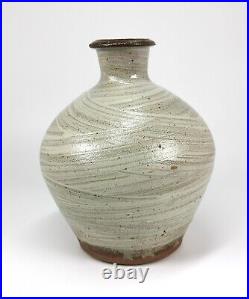 Phil Rogers Studio Pottery Ash and Hakame Glaze Vase Tenmoku Brush Decoration Phil Rogers Studio Pottery Ash and Hakame Glaze Vase Tenmoku Brush Decoration