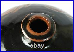 Phil Rogers studio pottery Tenmoko glaze finger wipe bottle vase