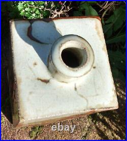 Phil Rogers studio pottery stoneware press-moulded nuka & wax resist bottle vase Phil Rogers studio pottery stoneware press-moulded nuka & wax resist bottle vase