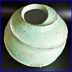 Philippa Wood Studio Pottery Stoneware Spiral Form Large Vessel / Vase. OOAK